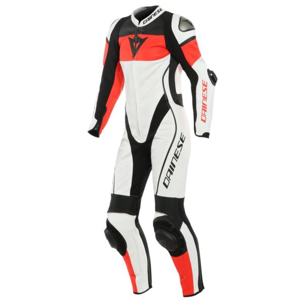 combinaison dainese imatra 1pc perf. lady blanc rouge fluo