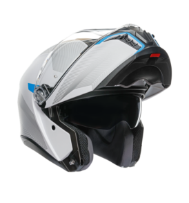 casque agv tourmodular blanc bleu