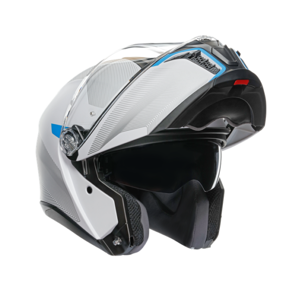 casque agv tourmodular blanc bleu