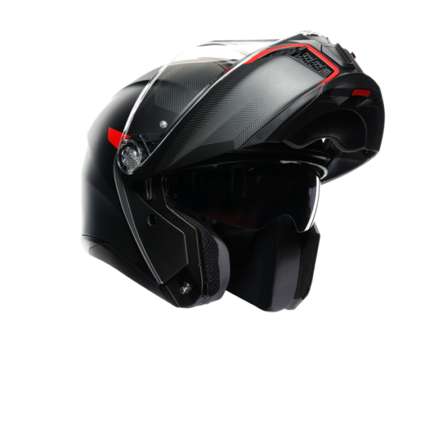 casque agv tourmodular noir rouge